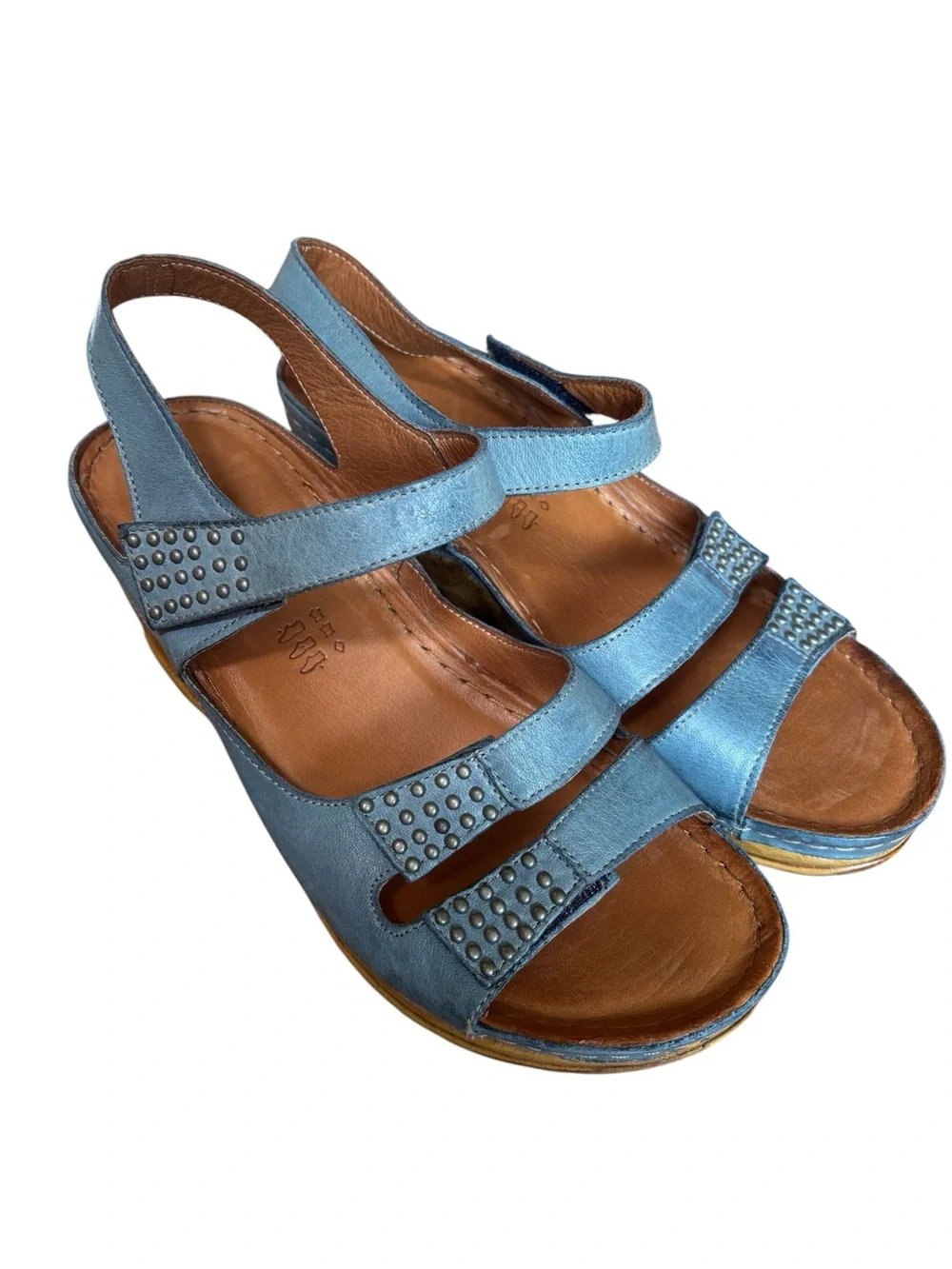 Spring Step Leather Wedge Sandals Sz 38